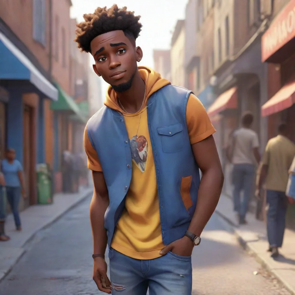 ai african male charactermodern street fashion pixar style confident engaging wow artstation art 3