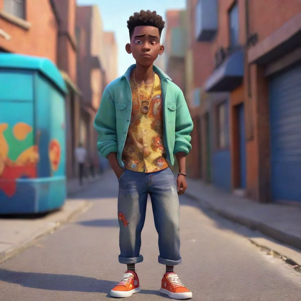 ai african male charactermodern street fashion pixar style