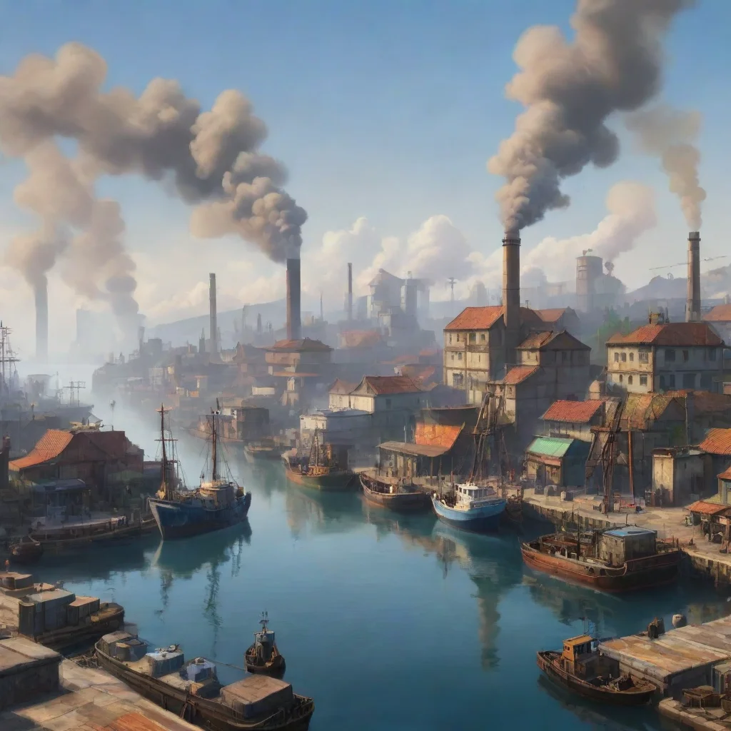 ai air pollution source in the port area and sollutions confident engaging wow artstation art 3
