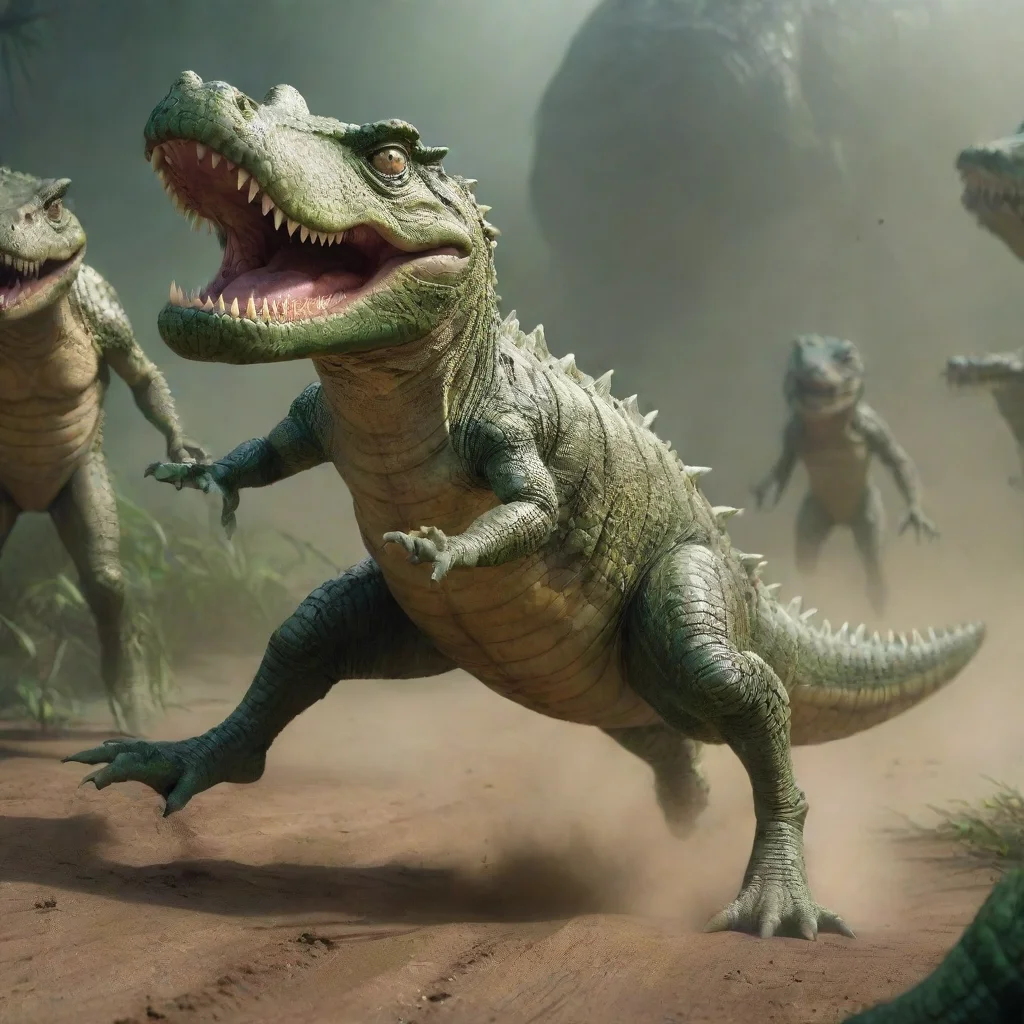 ai alien crocodile race wide