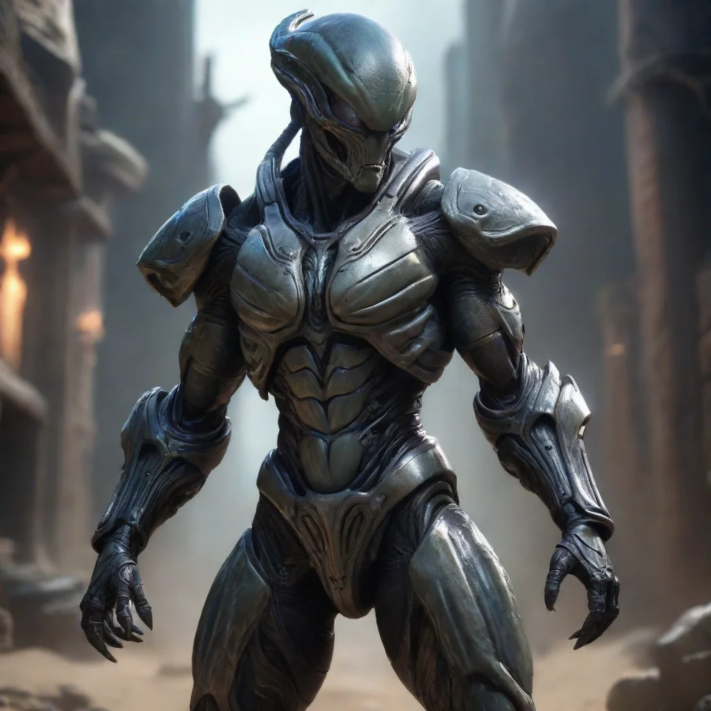 ai alien warrior strong armored unreal cinematic pose confident engaging wow artstation art 3