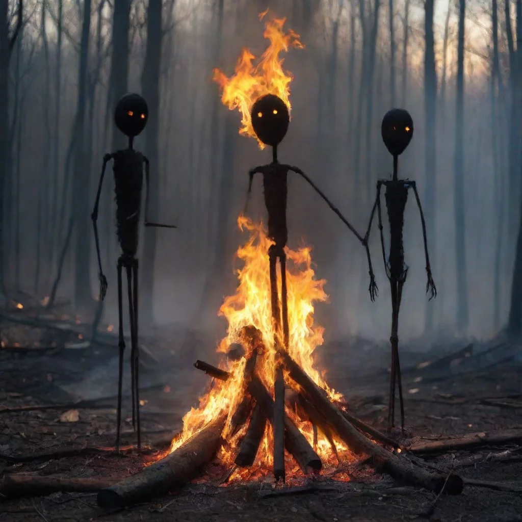 ai amazing 3 stickman around a fire awesome portrait 2 tall