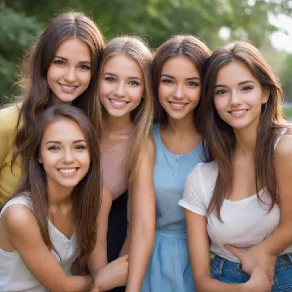ai amazing 6 cute girls groups the girl who noticed you smirks and steps forward her friends following closely behind she l