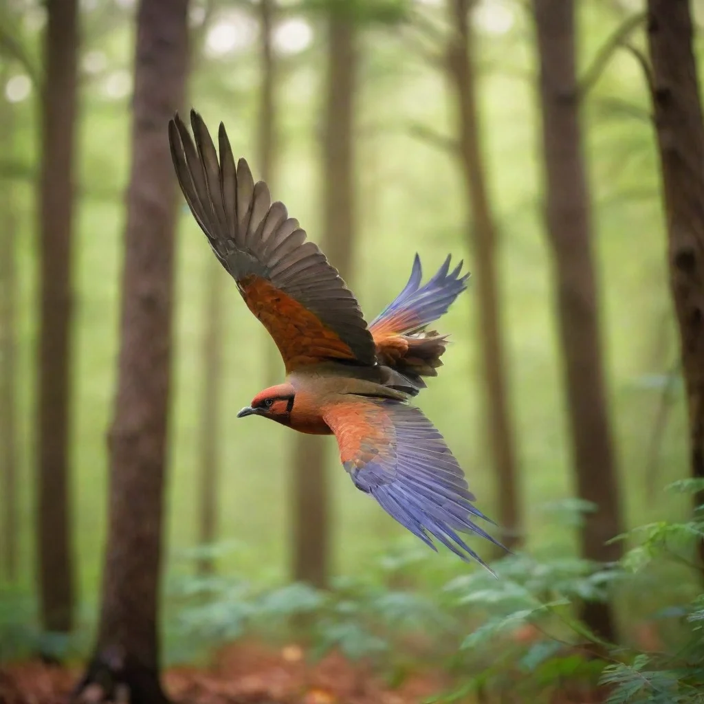 ai amazing a beautiful birds is flying over forest awesome portrait 2
