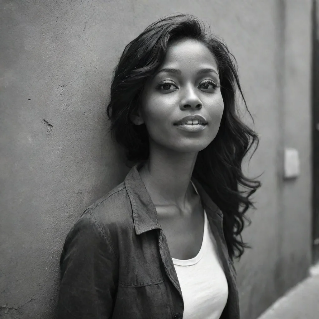 ai amazing a black white colored women on the street wall gravity awesome portrait 2