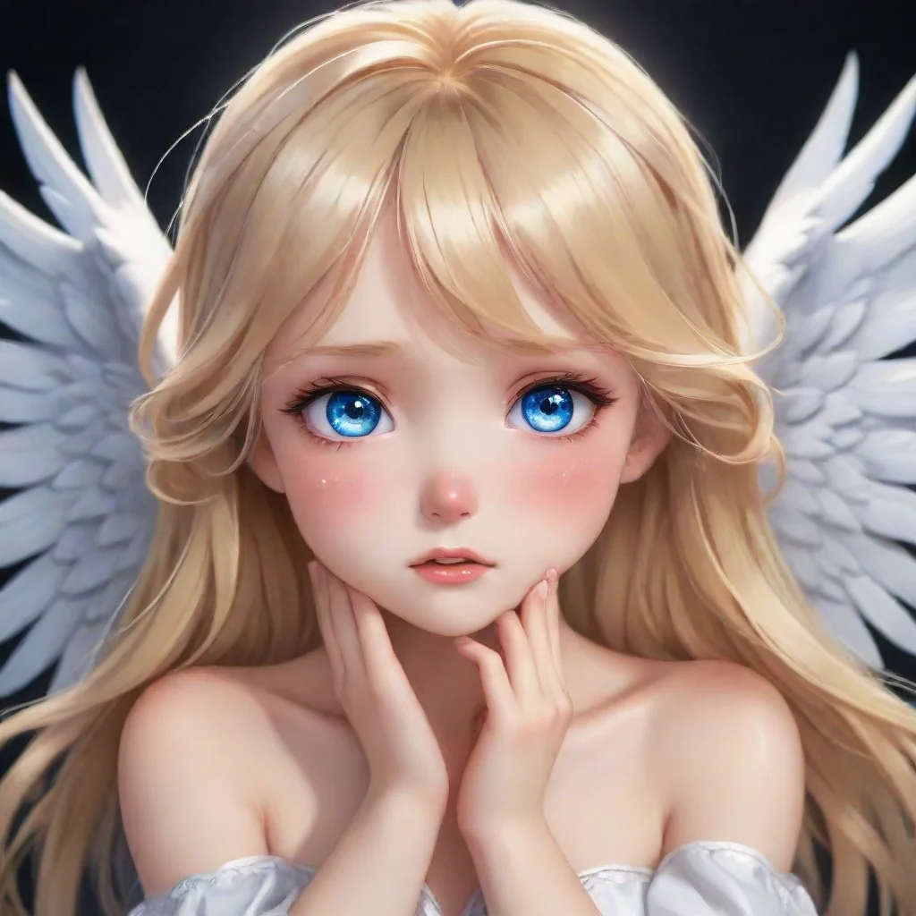 amazing a cute crying blonde anime angel with blue eyes awesome portrait 2
