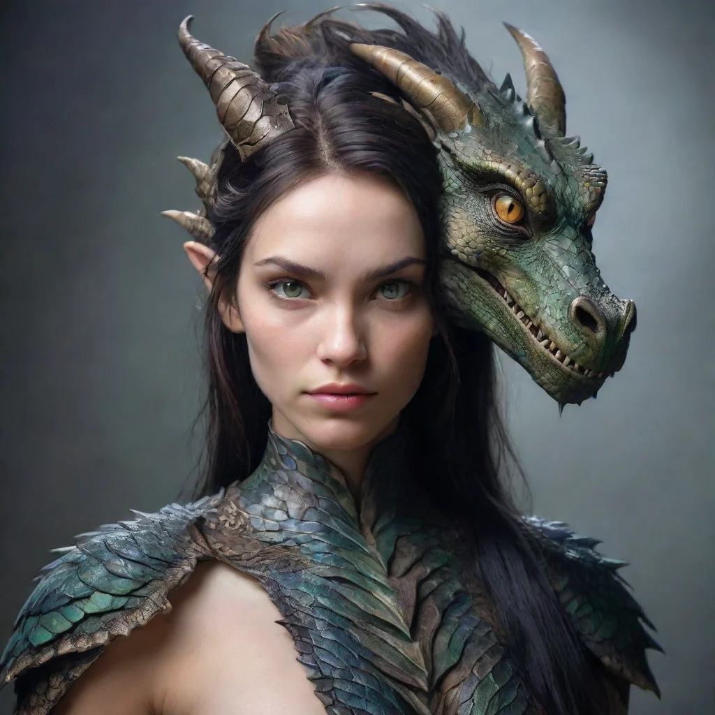 ai amazing a dragon and human hybrid awesome portrait 2