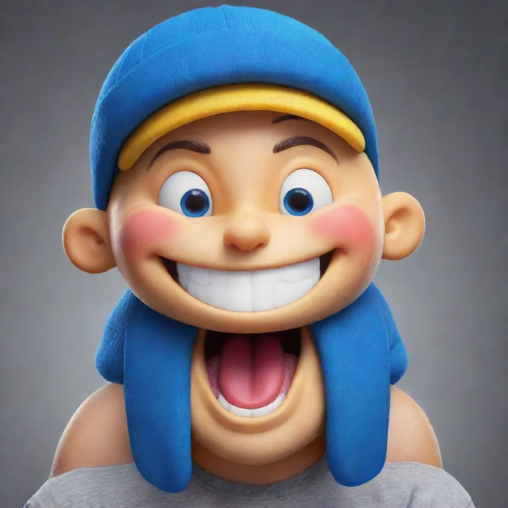 ai amazing a giant happy emoji with a blue hatawesome portrait 2