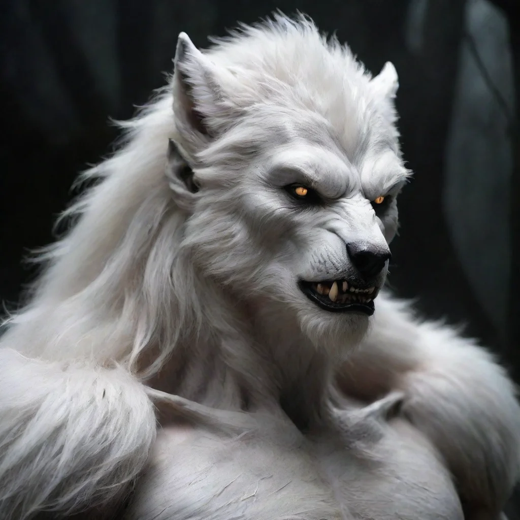 ai amazing a strong white werewolf awesome portrait 2