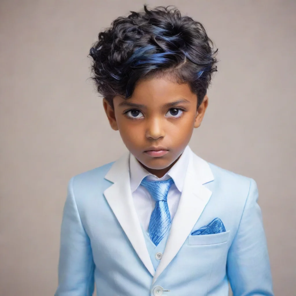  amazing a tall brown skinned boy with black hair and a fade hairstylehe is wearing a white and blue suit with a white sh