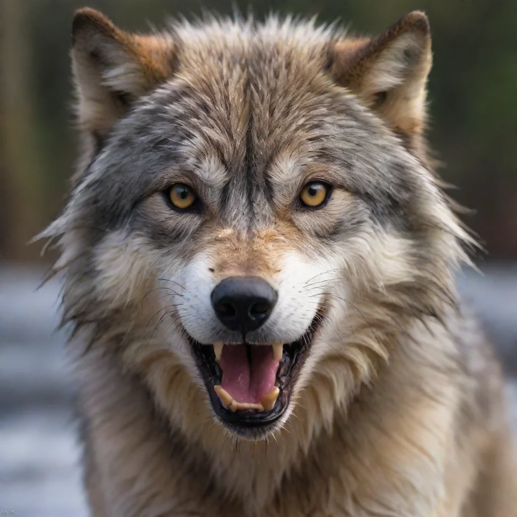 ai amazing a wet wide open female wolf furry mouthawesome portrait 2