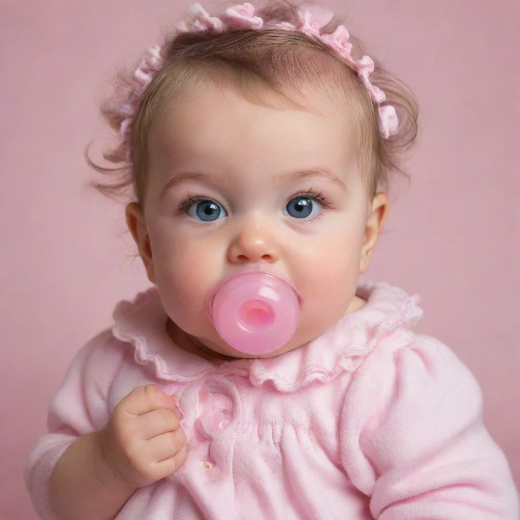 ai amazing adult woman dressed like a baby girl using a pacifierawesome portrait 2