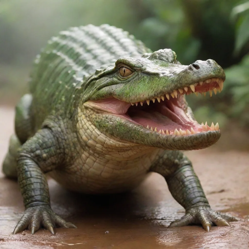 ai amazing alien crocodile race awesome portrait 2 wide