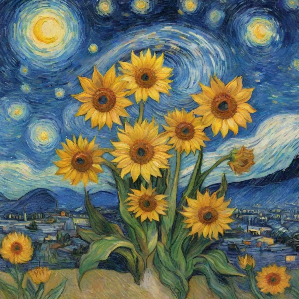 ai amazing amazing flowers van gogh starry night beautiful background awesome portrait 2 wide