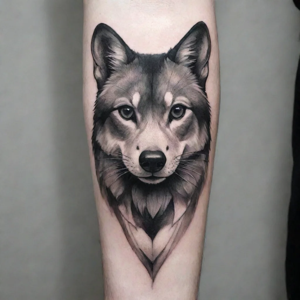 ai amazing animal fine line black and white tattoo awesome portrait 2