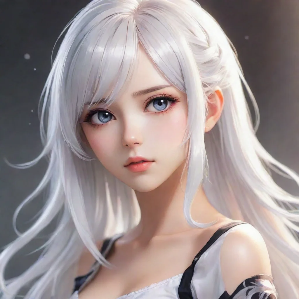 ai amazing anime girl with white hairawesome portrait 2