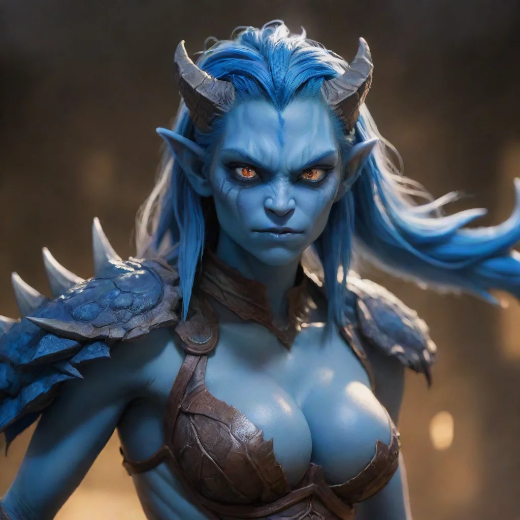  amazing animemasterpiecegood lightingdynamic poseblue dragon orc girl awesome portrait 2