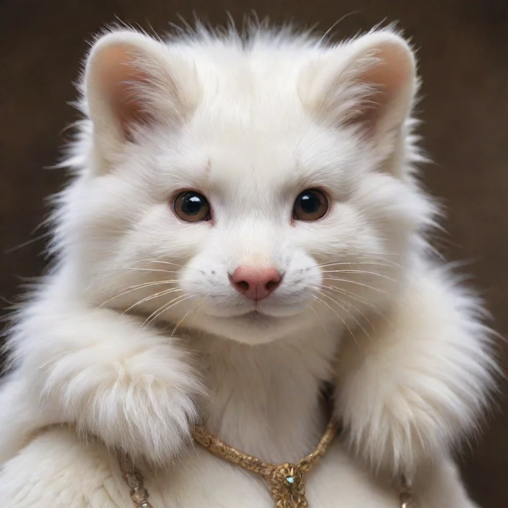 ai amazing anthro white mink awesome portrait 2