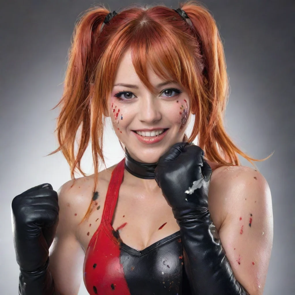  amazing asuka wwesmiling with black gloves and gun and mayonnaise splattered everywhere awesome portrait 2