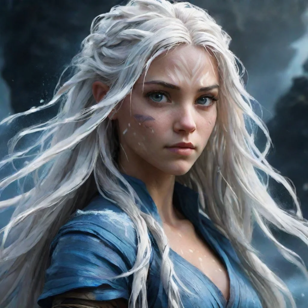 ai amazing avatar legends characterwater tribewhite messy long hairimposing woman awesome portrait 2