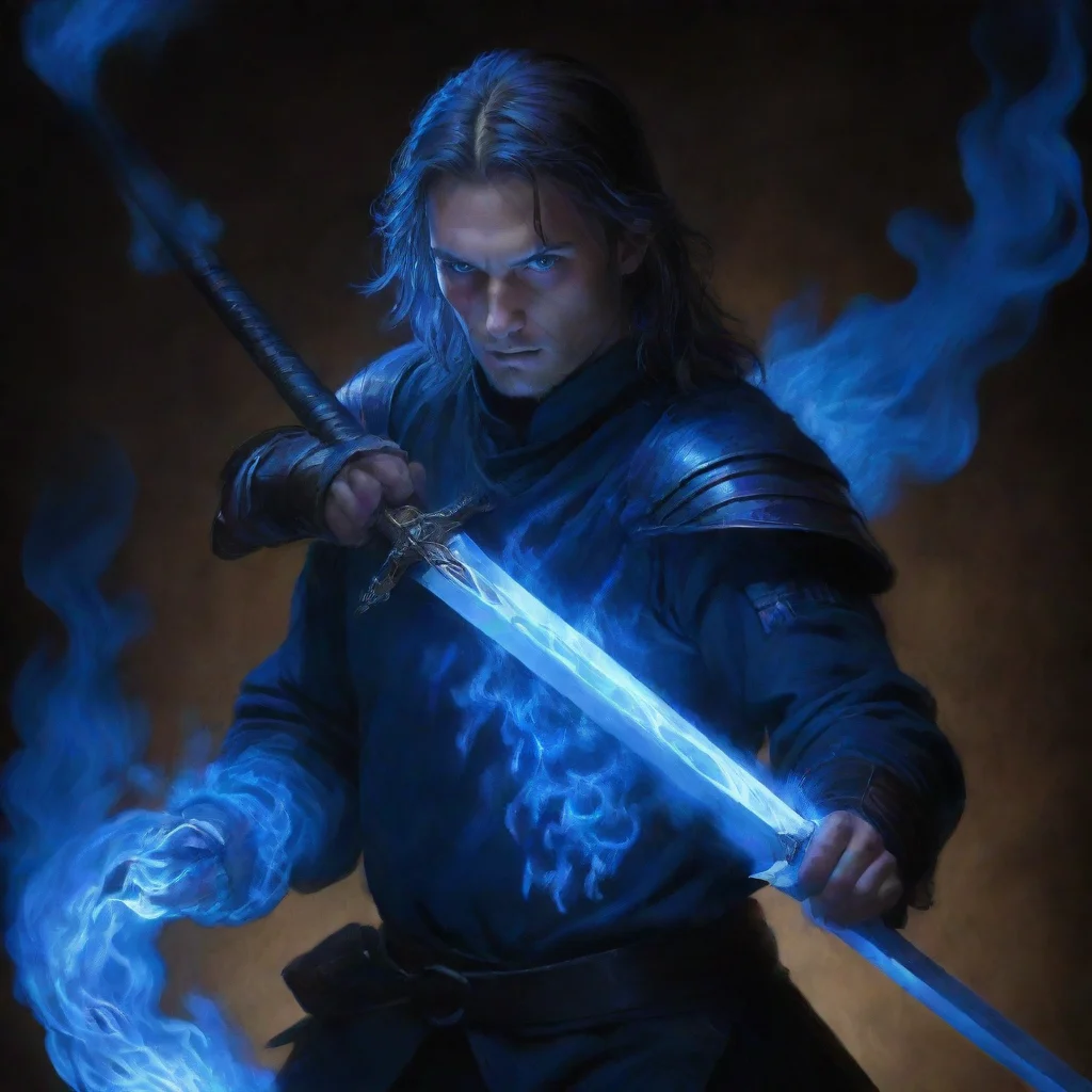 ai amazing azure blue english longsword enveloped in blue flames awesome portrait 2