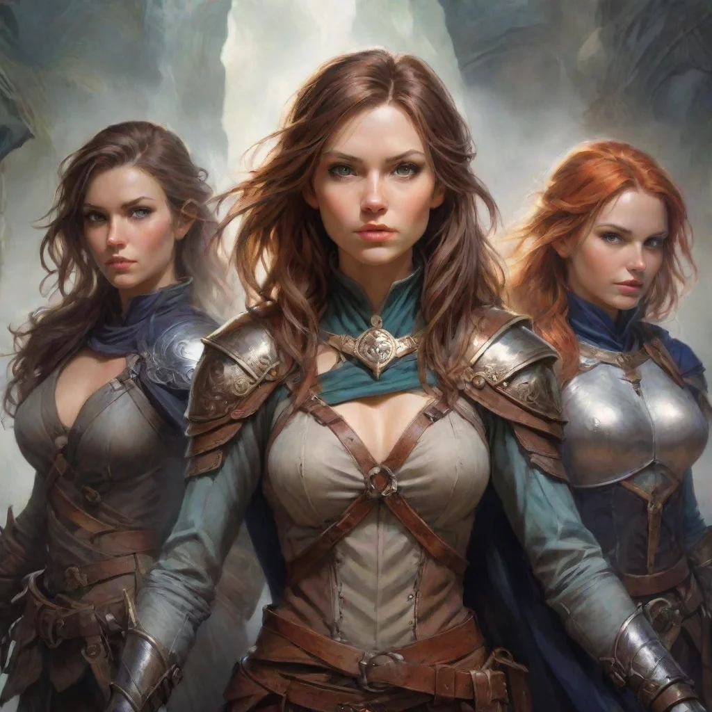 ai amazing band of fantasy female adventurers awesome portrait 2