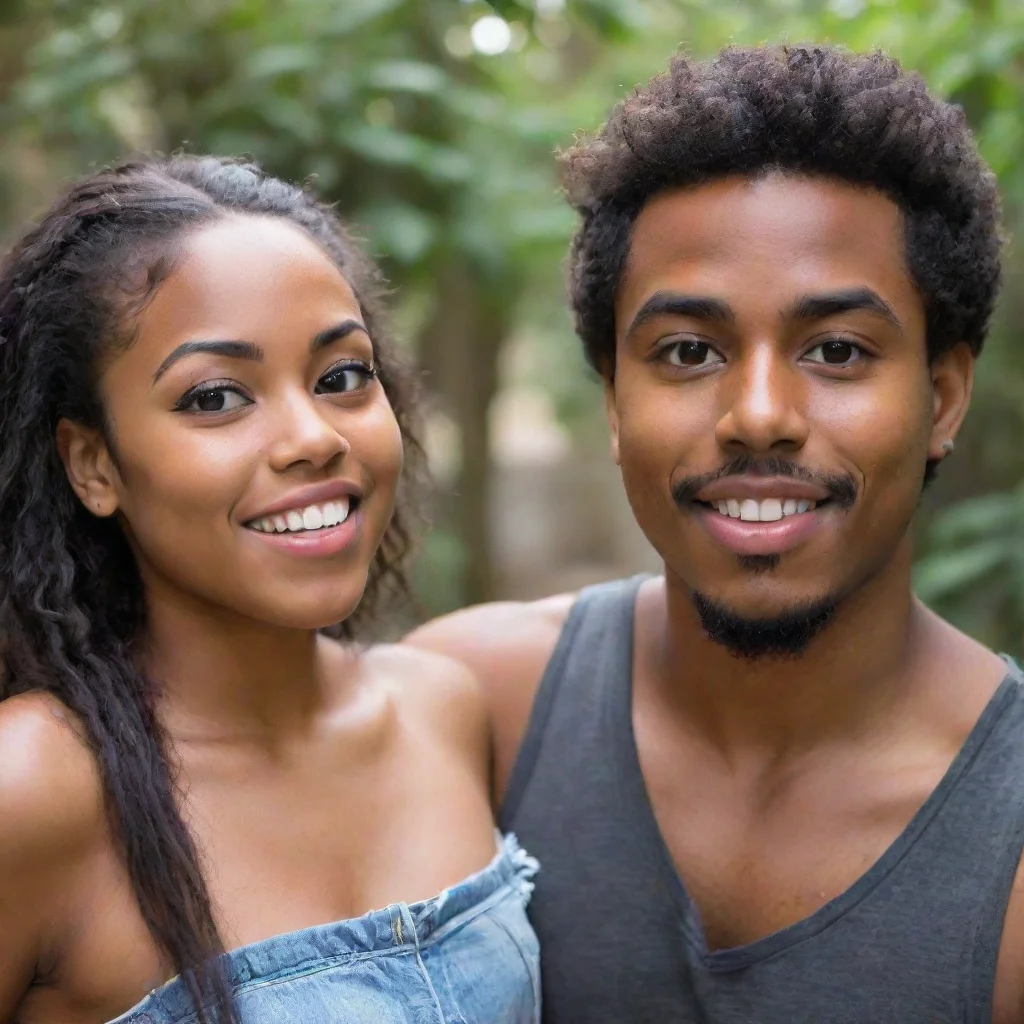 ai amazing beautfiul black girl tryna say hi to a mexican dude awesome portrait 2 wide