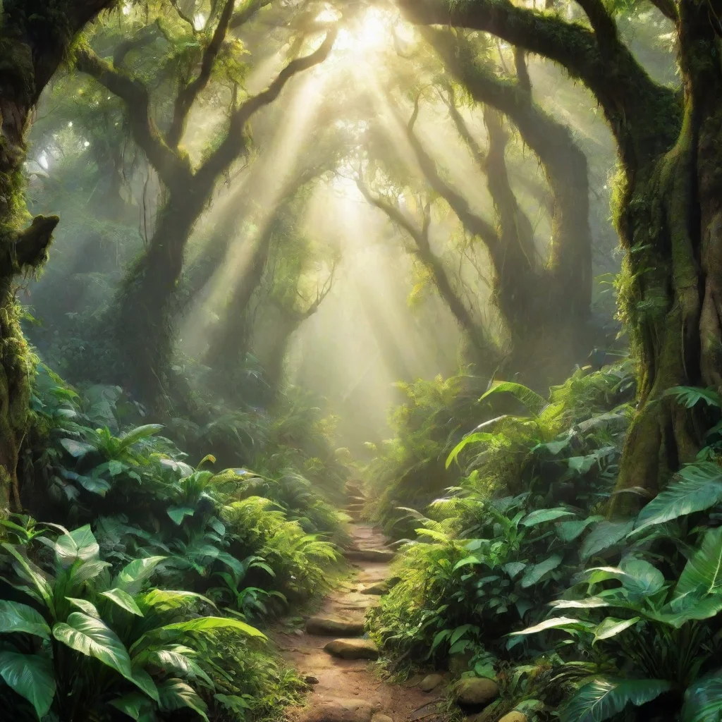 ai amazing beautiful phantasy world with green junglesunshine morning light awesome portrait 2