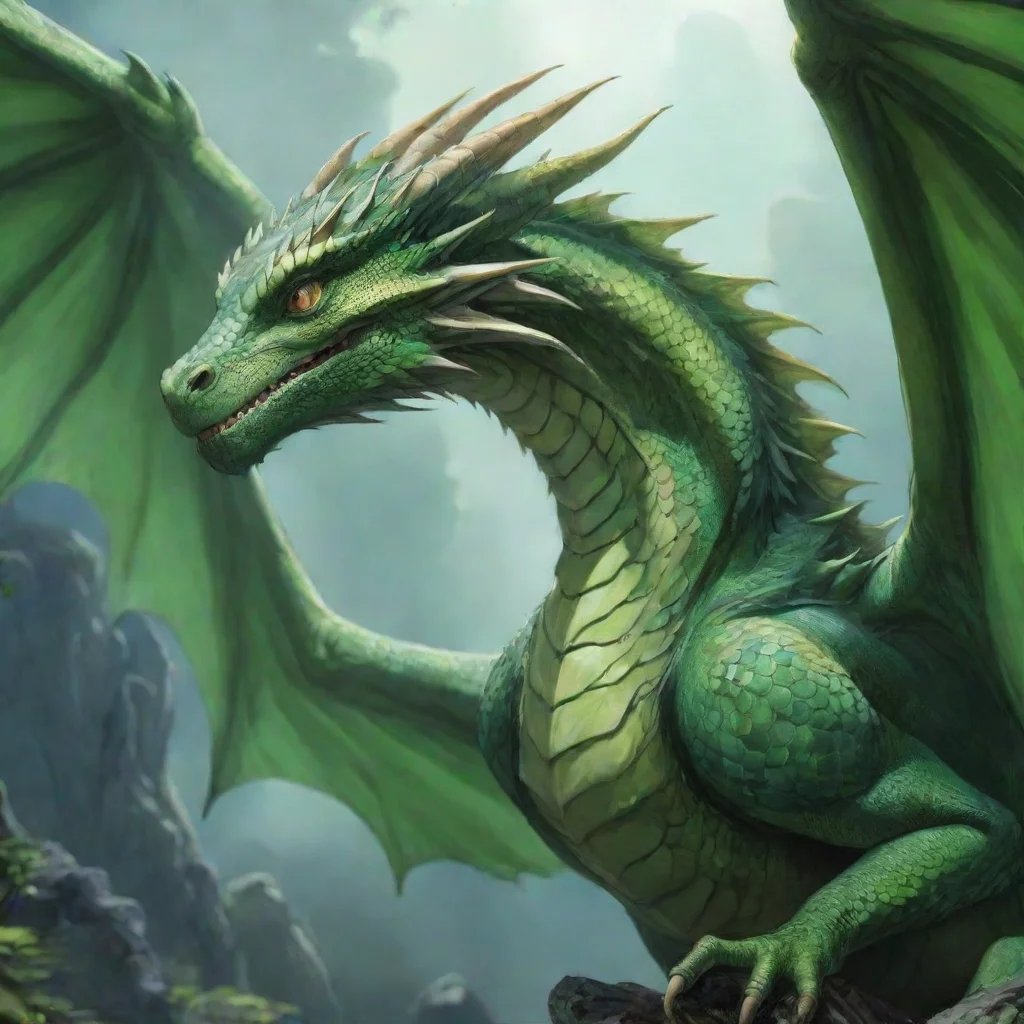 ai amazing beautiful winged dragon green dragon ghibli anime hd detailed aesthetic awesome portrait 2