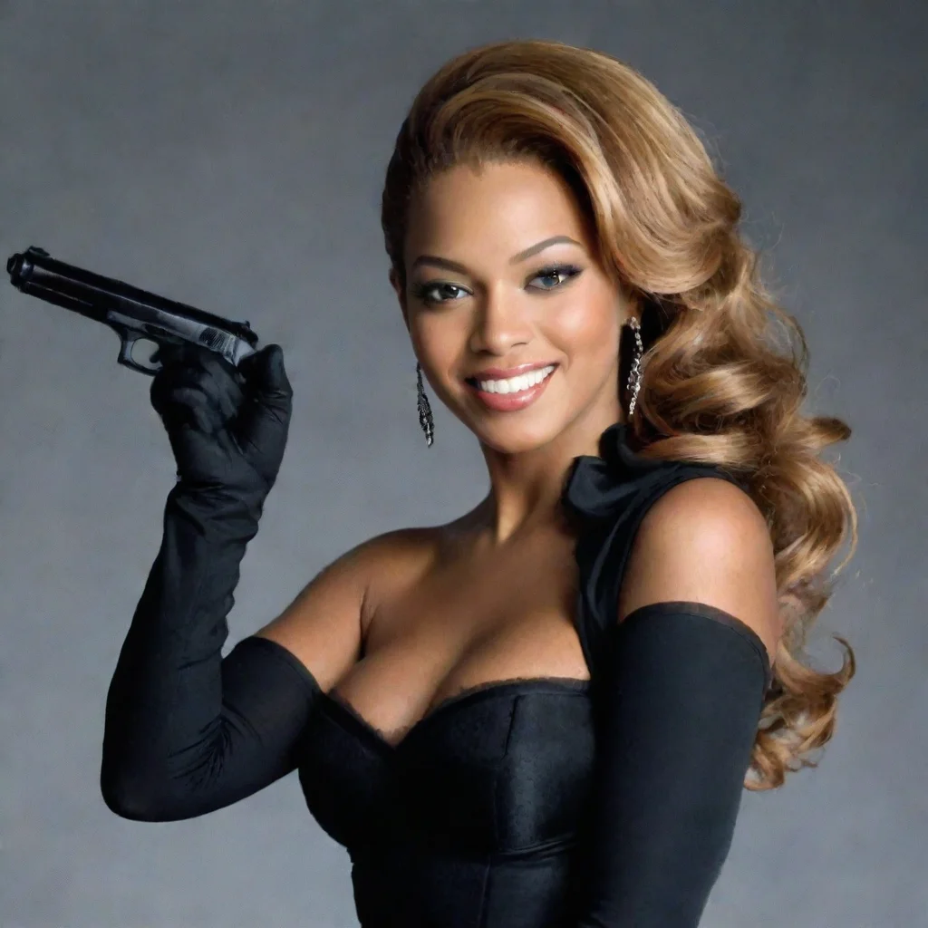 amazing beyonce single ladies music video smiling with black gloves andgun awesome portrait 2