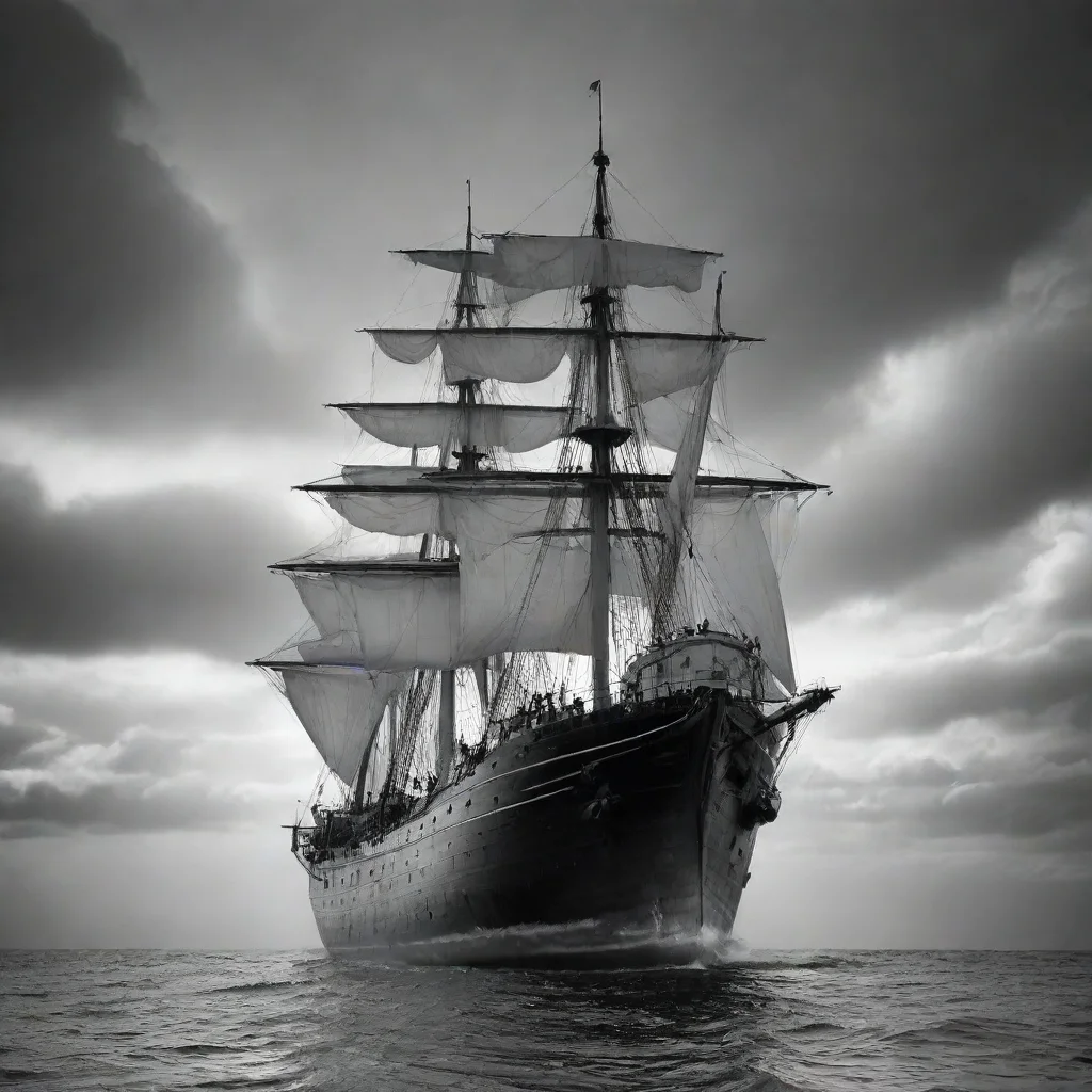 ai amazing black and white image of a ship awesome portrait 2