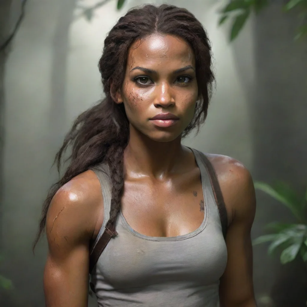 ai amazing black woman carries lara croft awesome portrait 2