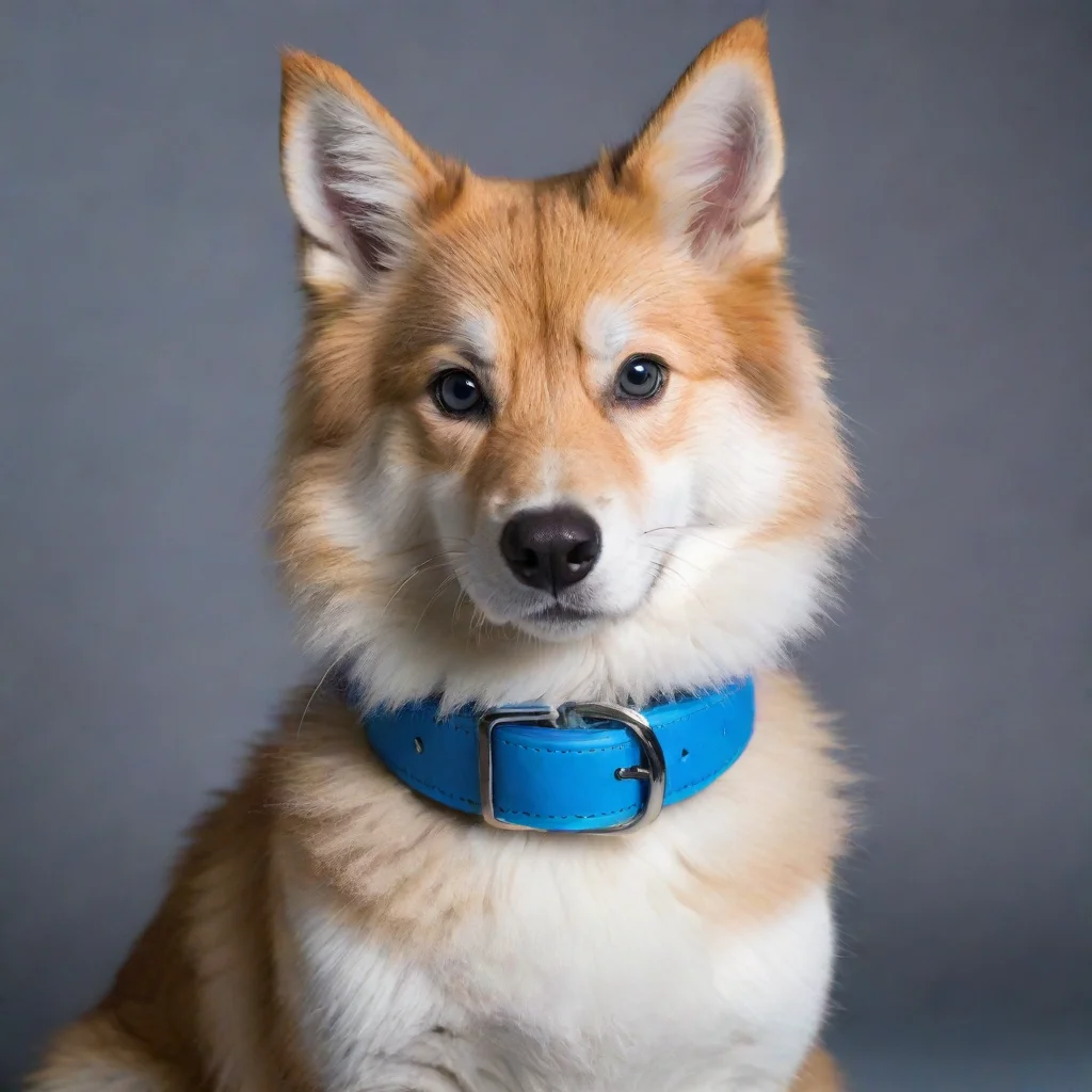 ai amazing blue furred pet play collar awesome portrait 2