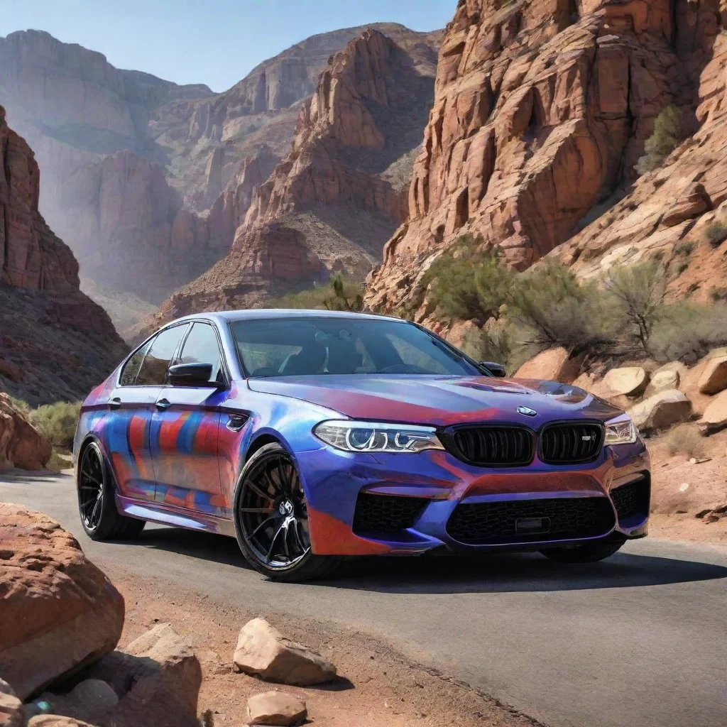 ai amazing bmw m5 in deep canyons comic book style ar 916 awesome portrait 2