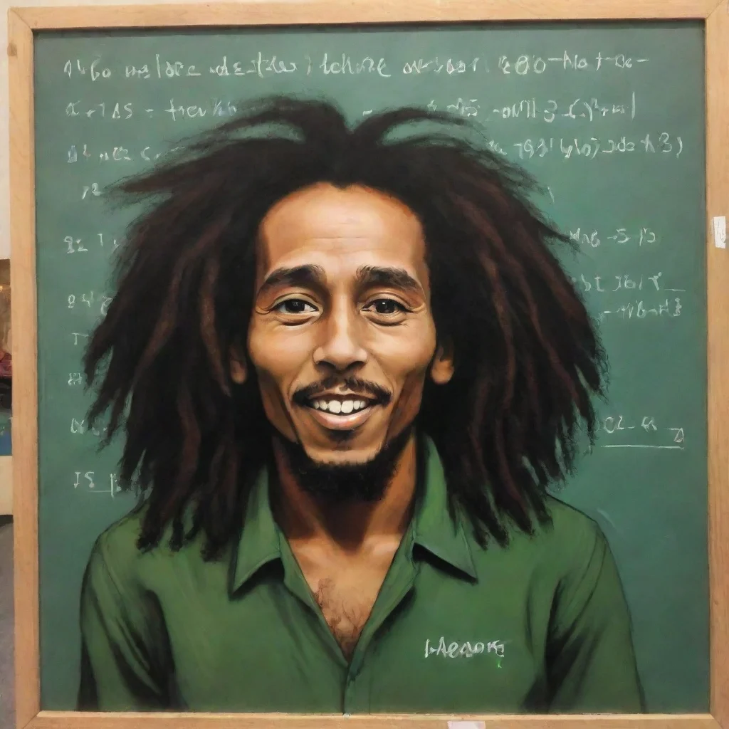 ai amazing bob marley as cartoon writing math on a school board awesome portrait 2