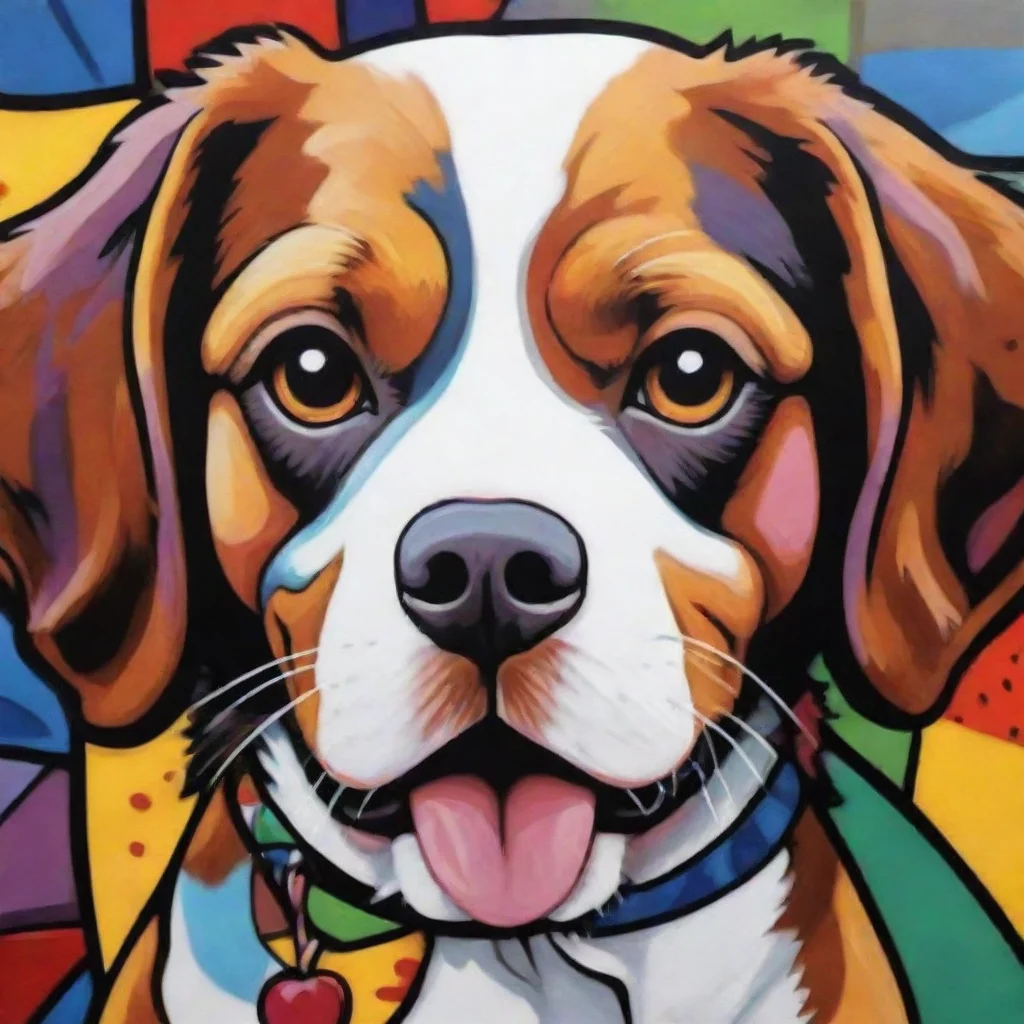 ai amazing brittany spaniel portrait by romero britto neo pop art awesome portrait 2