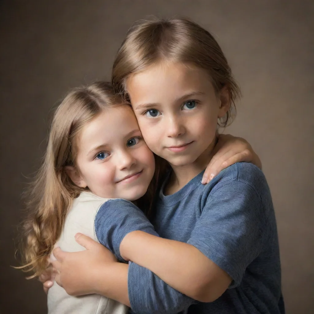  amazing brother and sister hug awesome portrait 2