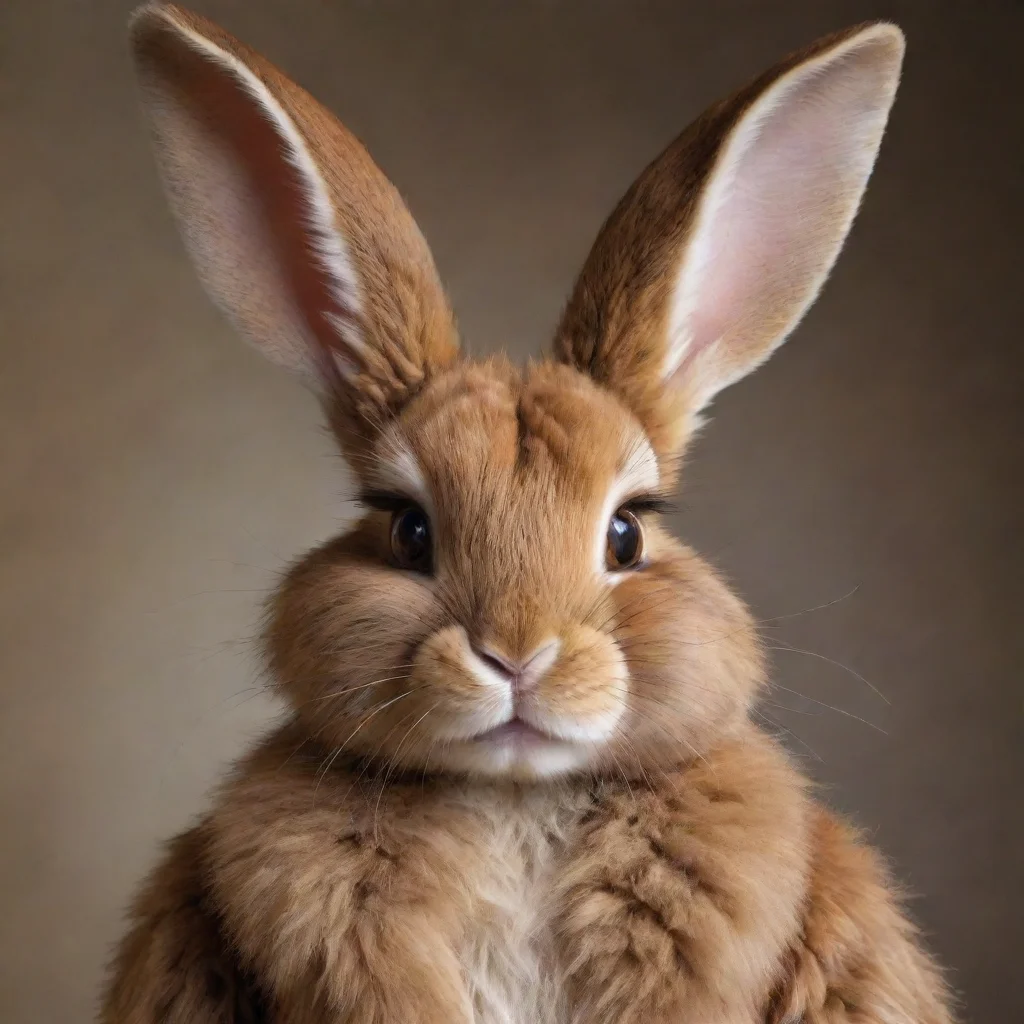 ai amazing brown anthropomorphic female rabbitfull fur awesome portrait 2