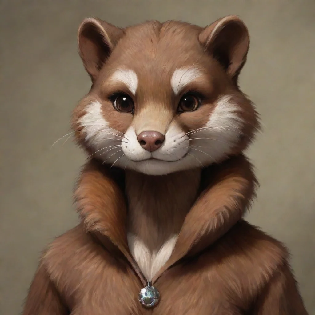 ai amazing brown furred anthro mink awesome portrait 2