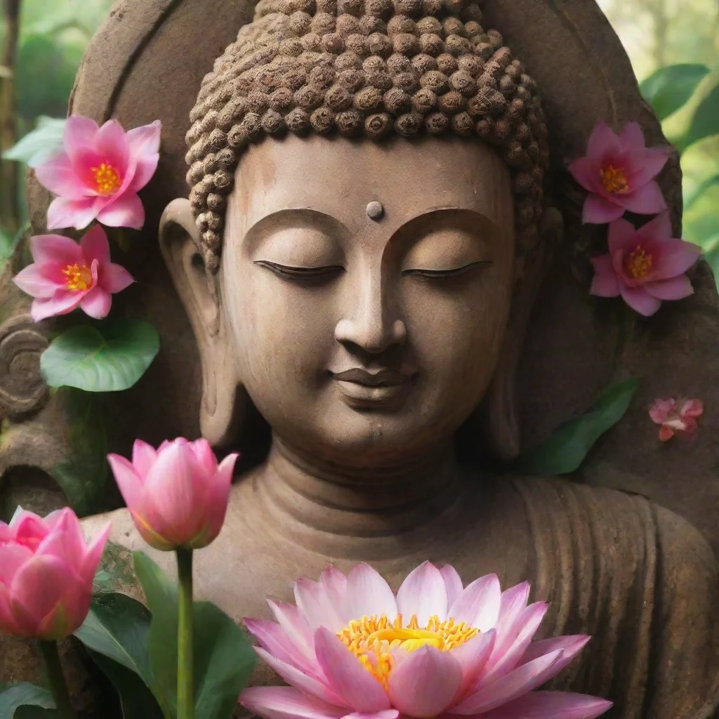 ai amazing buddha under fower awesome portrait 2 wide