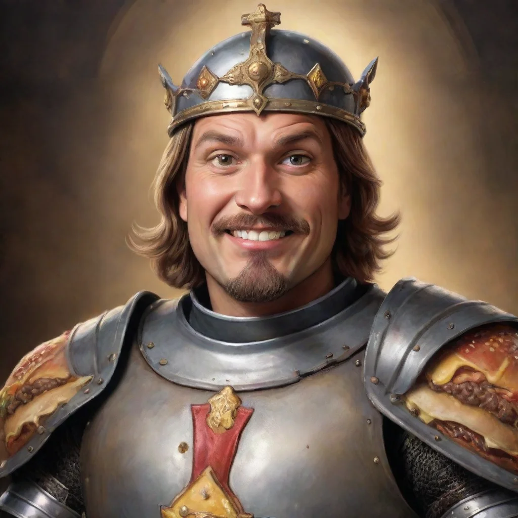 ai amazing cartoon cheeseburger man with medieval armor awesome portrait 2