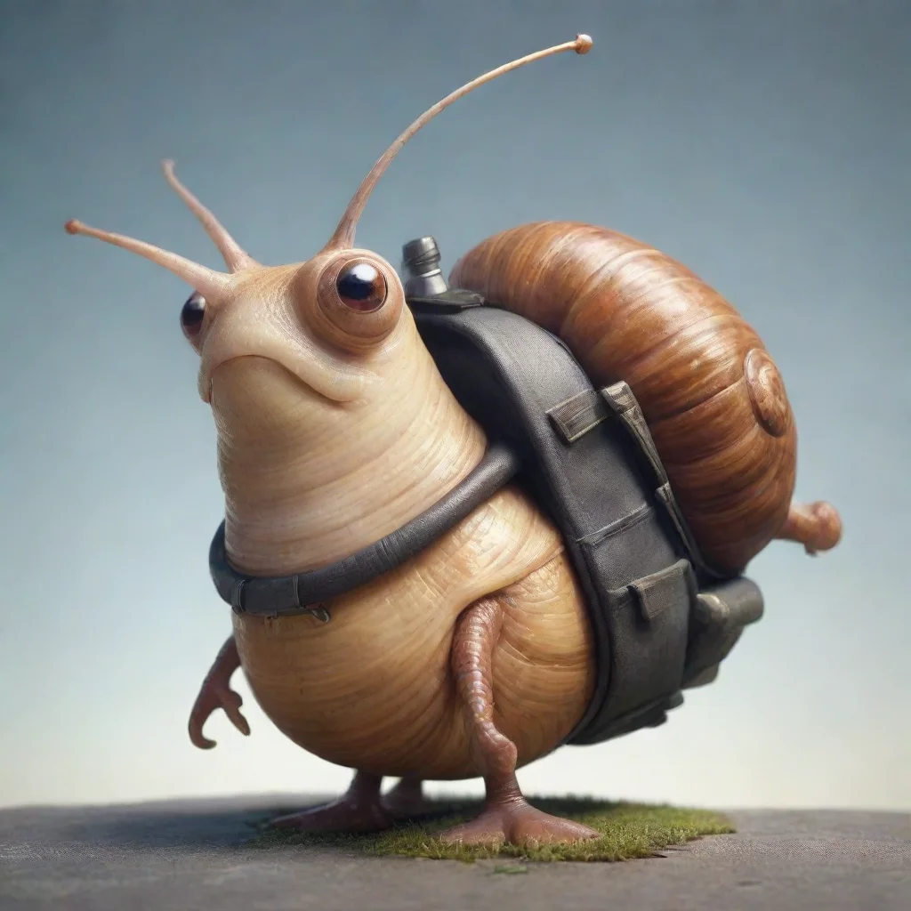 ai amazing cartoon snail wearing a backpack with helicopter blades coming out of the top of it awesome portrait 2