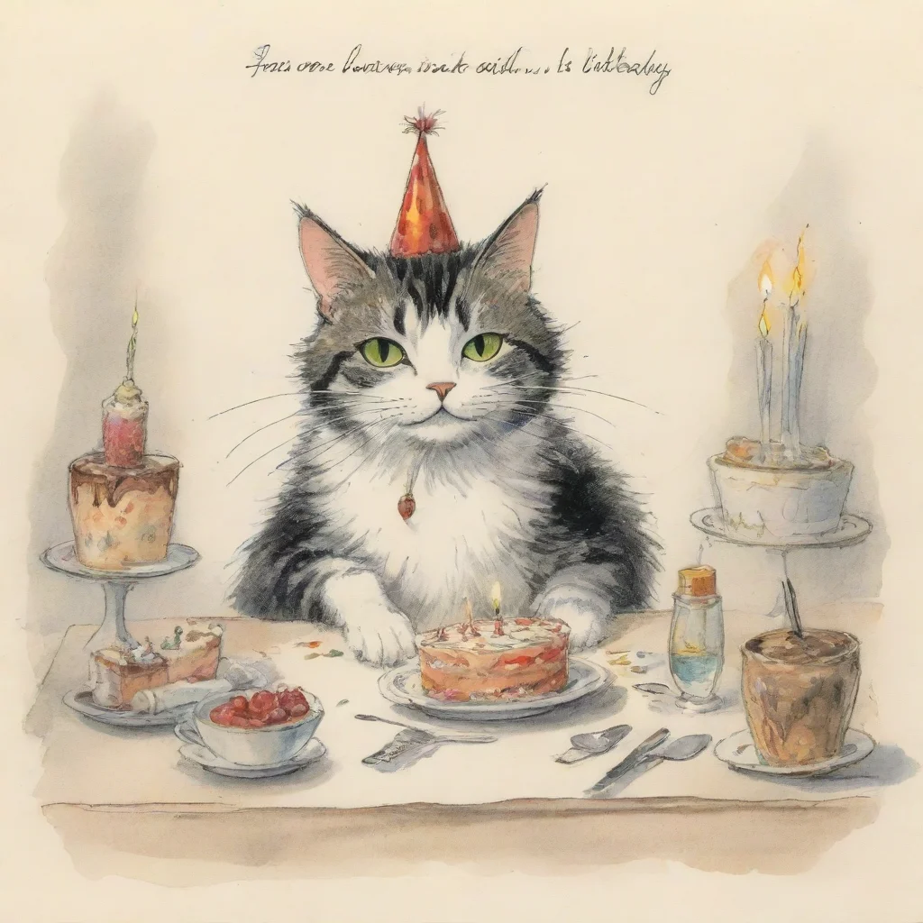 amazing cat birthday card ronald searle awesome portrait 2