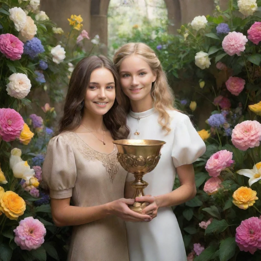 amazing chalice and sandy in a flower place awesome portrait 2 tall