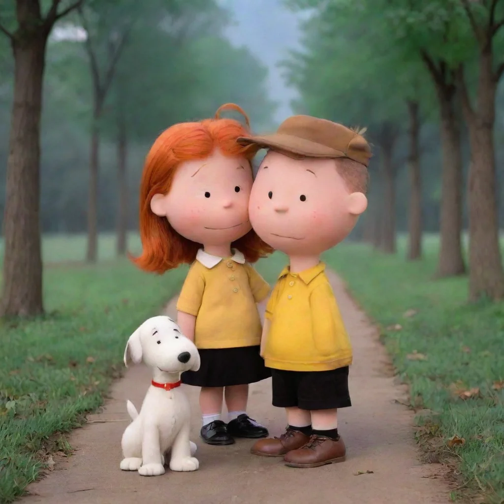 ai amazing charlie brown dating with the little red haired girl awesome portrait 2