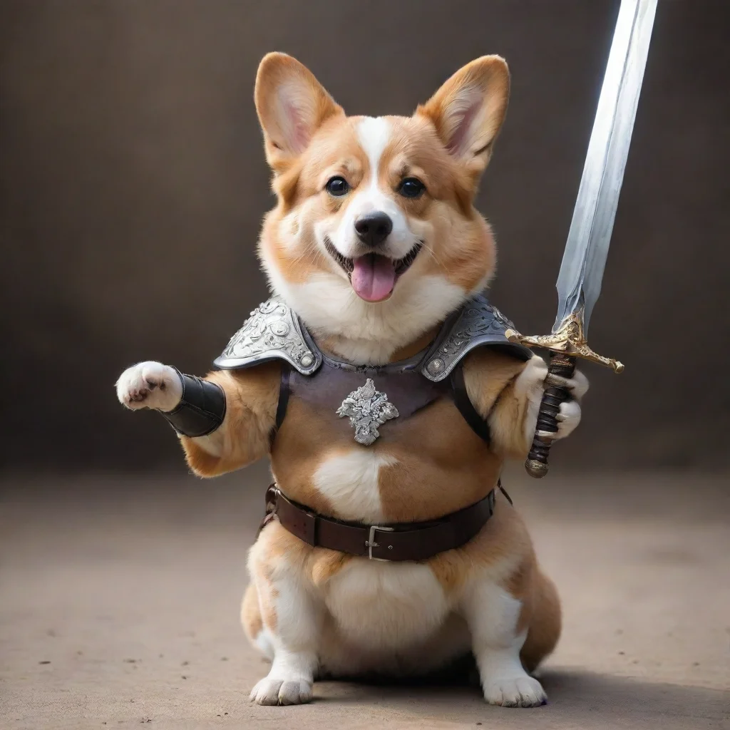  amazing corgi holding swords for battle awesome portrait 2