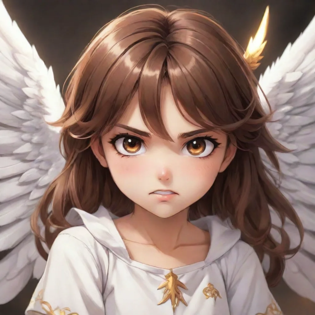 ai amazing cute angry brown haired anime angel awesome portrait 2