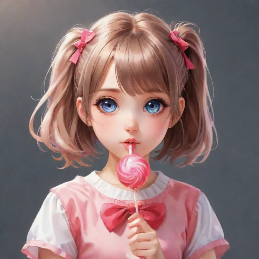 amazing cute anime girl holding a lolipop awesome portrait 2