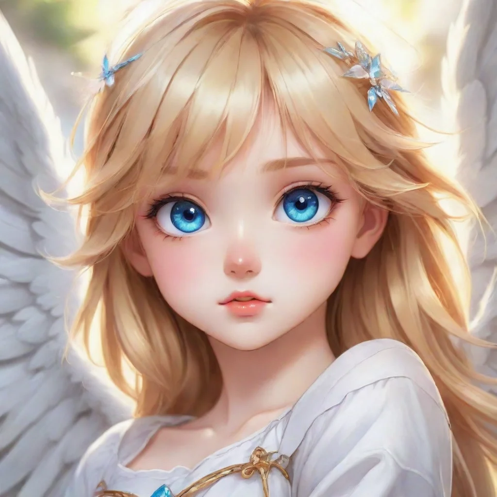  amazing cute blonde anime anime angel with blue eyes awesome portrait 2
