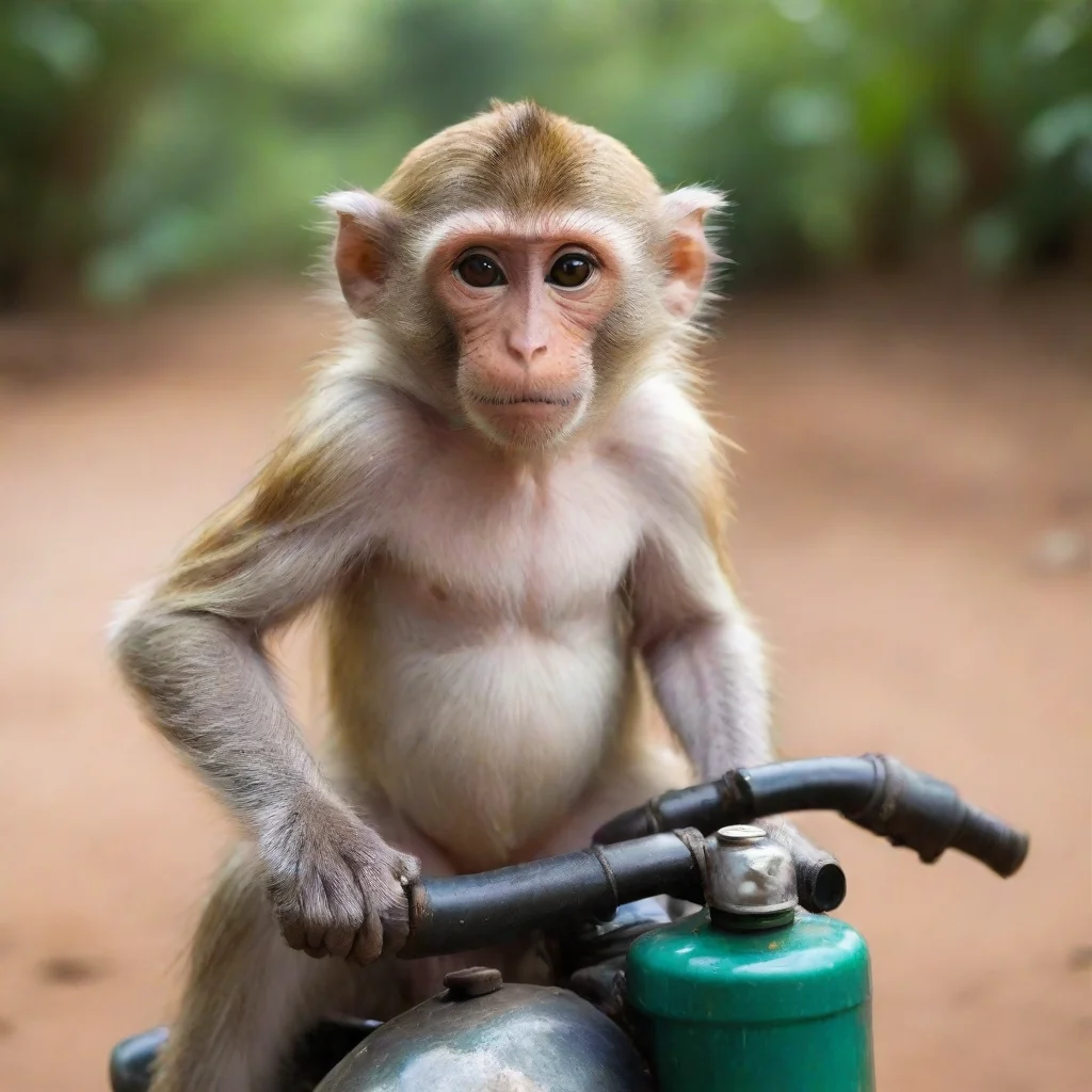 amazing cute monkey with petrol tank awesome portrait 2
